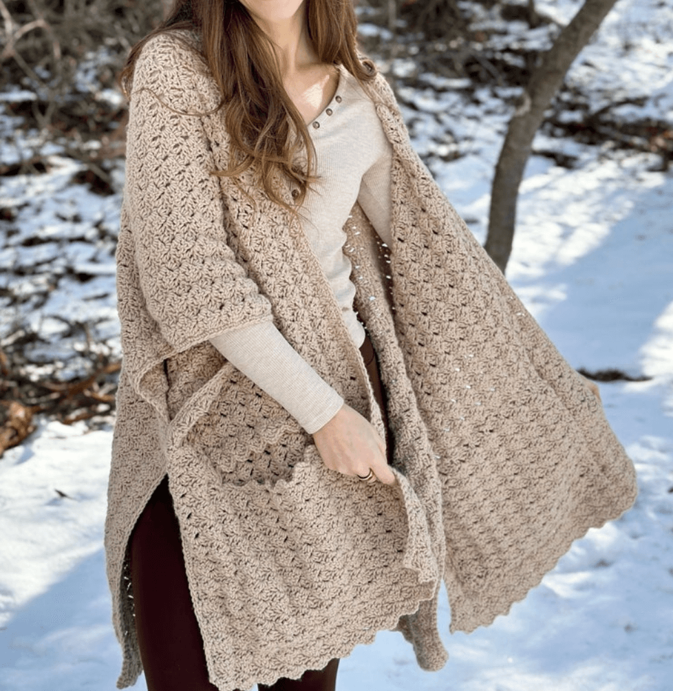 waves style Wrap crochet pattern